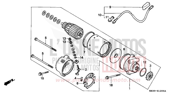 ANLASSER von CB1300 Super Bold'or ABS MAGNA RED (R201) von 1996